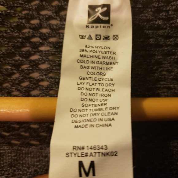 Kapion Mesh Activewear Workout Tank Top Medium - Picture 3 of 7